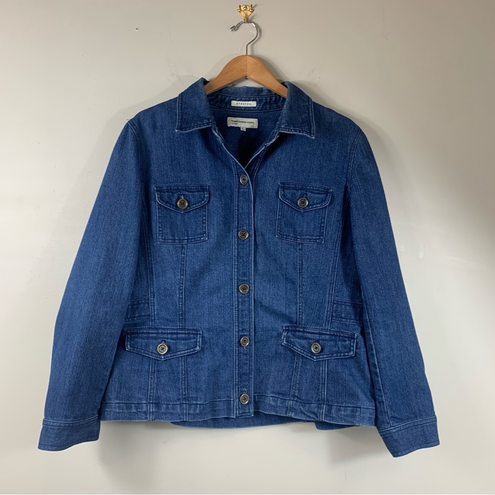 Jones New York Women’s Sport Denim stretch Jacket with 4 pockets-XL